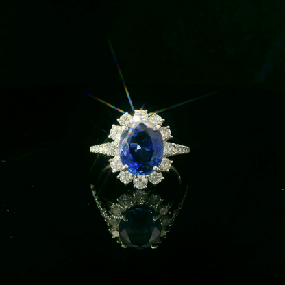 Platinum Sapphire Diamond Ring / 鉑金藍寶鑽石戒指