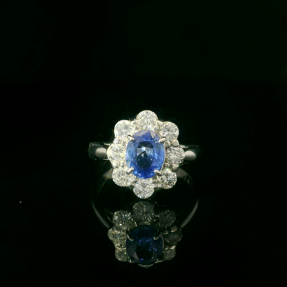 Platinum Sapphire Diamond Ring / 鉑金藍寶鑽石戒指