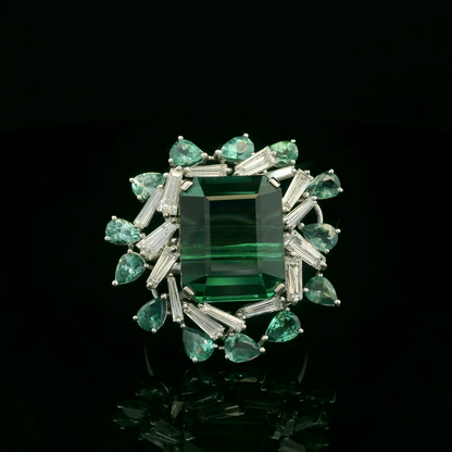 Tourmaline Diamond Ring