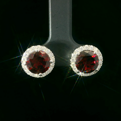 Elegant Rhodolite Earrings