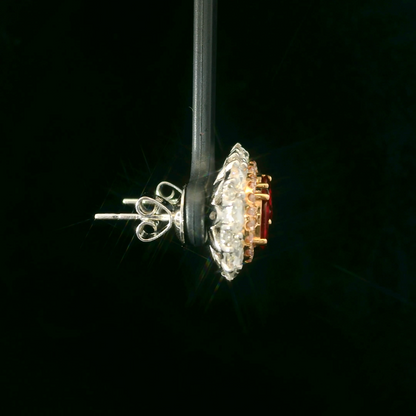 18K金紅寶石耳環 / 18K White Gold Ruby & Diamond Earrings