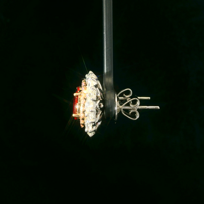 18K金紅寶石耳環 / 18K White Gold Ruby & Diamond Earrings