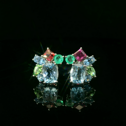 Vibrant Multicolored Gemstone Earrings