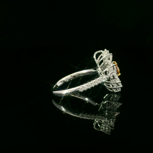 Exquisite Diamond Flower Ring