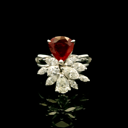 18K金紅寶石戒指 / 18K White Gold Ruby & Diamond Ring