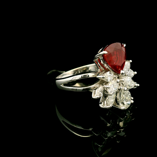18K金紅寶石戒指 / 18K White Gold Ruby & Diamond Ring