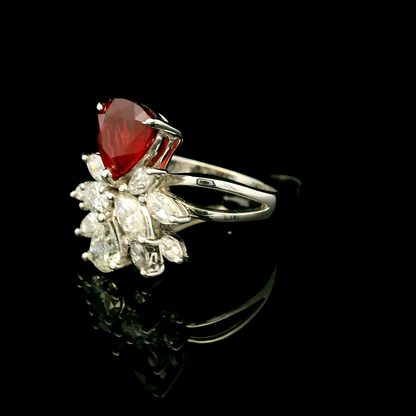 18K金紅寶石戒指 / 18K White Gold Ruby & Diamond Ring