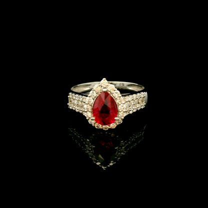 18K金紅寶石戒指 / 18K White Gold Ruby & Diamond Ring
