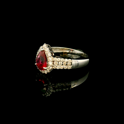 18K金紅寶石戒指 / 18K White Gold Ruby & Diamond Ring