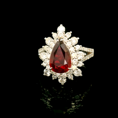 18K金紅寶石戒指 / 18K White Gold Ruby & Diamond Ring