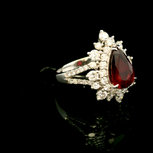 18K金紅寶石戒指 / 18K White Gold Ruby & Diamond Ring