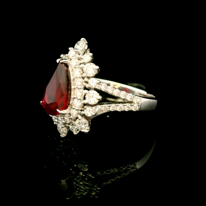 18K金紅寶石戒指 / 18K White Gold Ruby & Diamond Ring
