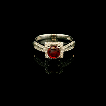 18K金紅寶石戒指 / 18K White Gold Ruby & Diamond Ring