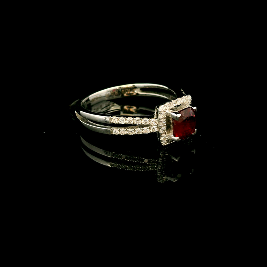 18K金紅寶石戒指 / 18K White Gold Ruby & Diamond Ring