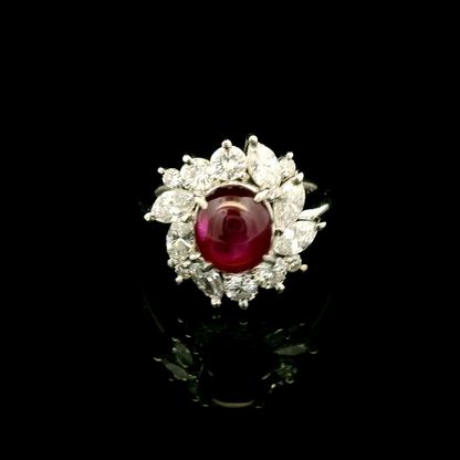 18K金紅寶石戒指 / 18K White Gold Ruby & Diamond Ring