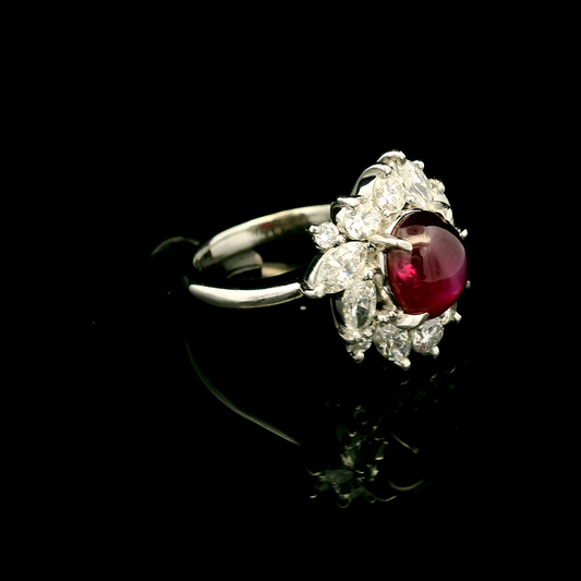 18K金紅寶石戒指 / 18K White Gold Ruby & Diamond Ring