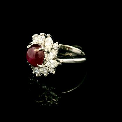 18K金紅寶石戒指 / 18K White Gold Ruby & Diamond Ring