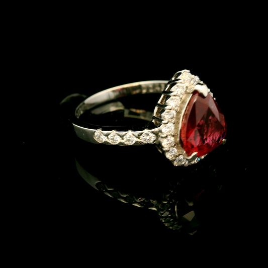 18K金紅寶石戒指 / 18K White Gold Ruby & Diamond Ring
