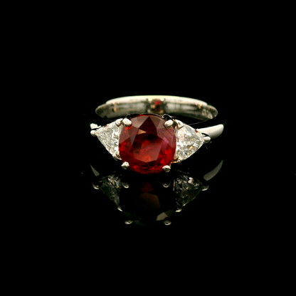 18K金紅寶石戒指 / 18K White Gold Ruby & Diamond Ring