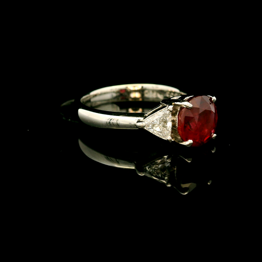 18K金紅寶石戒指 / 18K White Gold Ruby & Diamond Ring