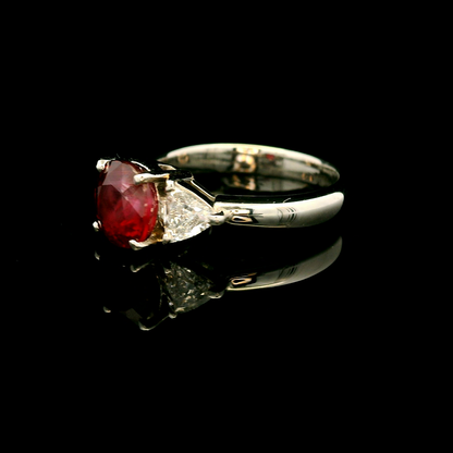 18K金紅寶石戒指 / 18K White Gold Ruby & Diamond Ring