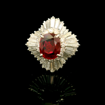 18K金紅寶石戒指 / 18K White Gold Ruby & Diamond Ring