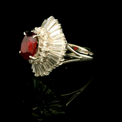 18K金紅寶石戒指 / 18K White Gold Ruby & Diamond Ring