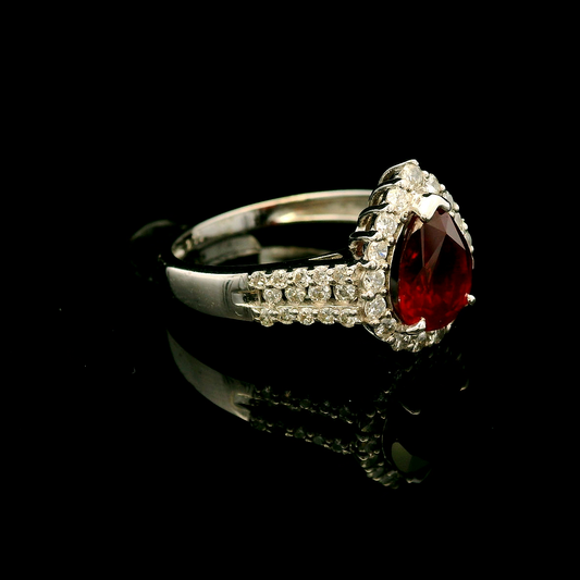 18K金紅寶石戒指 / 18K White Gold Ruby & Diamond Ring