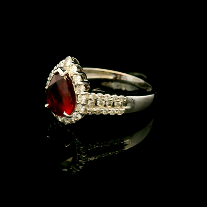 18K金紅寶石戒指 / 18K White Gold Ruby & Diamond Ring