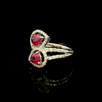 18K金紅寶石戒指 / 18K White Gold Ruby & Diamond Ring