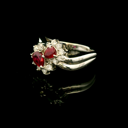 18K金紅寶石戒指 / 18K White Gold Ruby & Diamond Ring