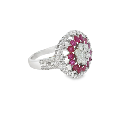 18K金紅寶石戒指 / 18K White Gold Ruby & Diamond Ring