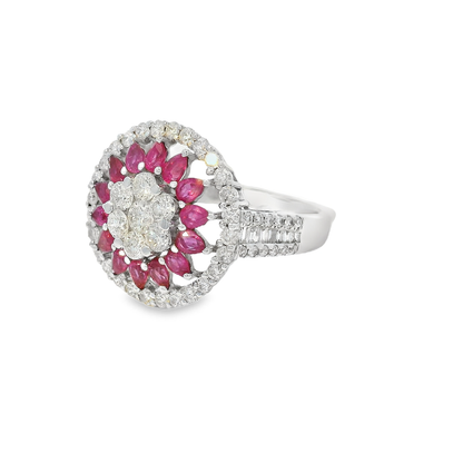 18K金紅寶石戒指 / 18K White Gold Ruby & Diamond Ring