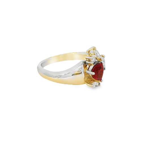 18K金紅寶石戒指 / 18K White Gold Ruby & Diamond Ring
