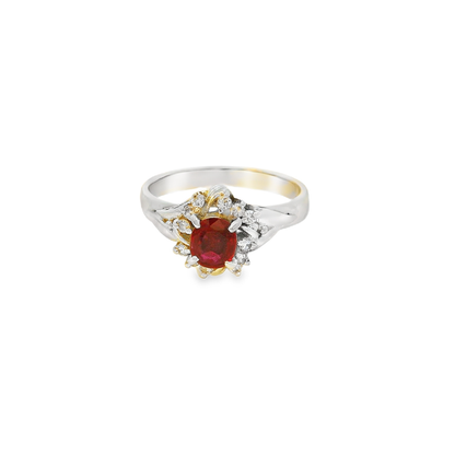 18K金紅寶石戒指 / 18K White Gold Ruby & Diamond Ring