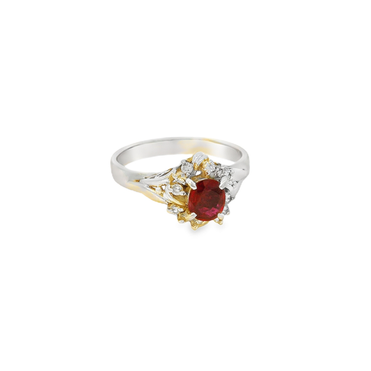 18K金紅寶石戒指 / 18K White Gold Ruby & Diamond Ring