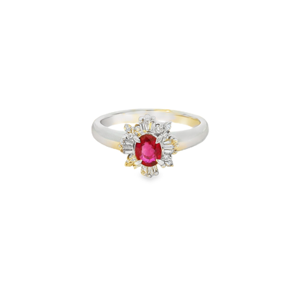 18K金紅寶石戒指 / 18K White Gold Ruby & Diamond Ring