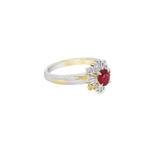 18K金紅寶石戒指 / 18K White Gold Ruby & Diamond Ring