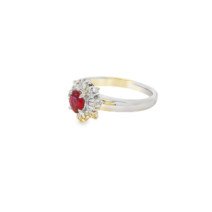 18K金紅寶石戒指 / 18K White Gold Ruby & Diamond Ring