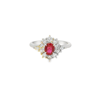 18K金紅寶石戒指 / 18K White Gold Ruby & Diamond Ring