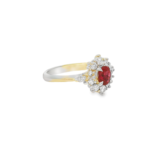 18K金紅寶石戒指 / 18K White Gold Ruby & Diamond Ring