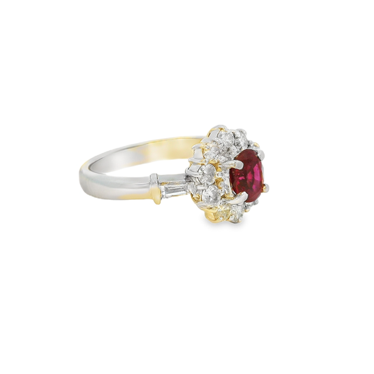 18K金紅寶石戒指 / 18K White Gold Ruby & Diamond Ring