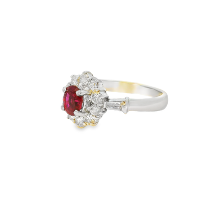 18K金紅寶石戒指 / 18K White Gold Ruby & Diamond Ring
