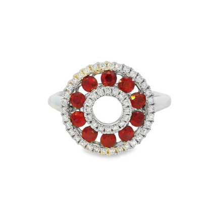 18K金紅寶石戒指 / 18K White Gold Ruby & Diamond Ring