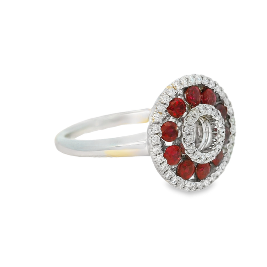 18K金紅寶石戒指 / 18K White Gold Ruby & Diamond Ring