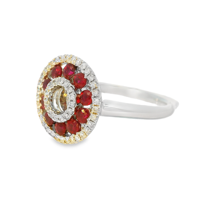 18K金紅寶石戒指 / 18K White Gold Ruby & Diamond Ring