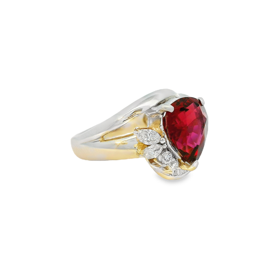 18K金紅寶石戒指 / 18K White Gold Ruby & Diamond Ring