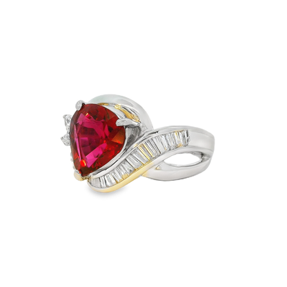 18K金紅寶石戒指 / 18K White Gold Ruby & Diamond Ring