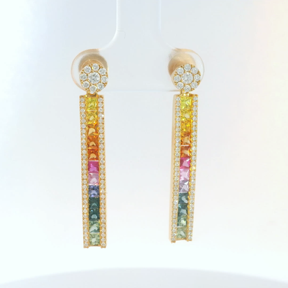 彩色寶石耳環 / Rainbow Sapphire Earrings