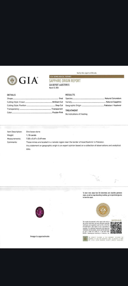 1.18卡粉紅藍寶石 / 1.18ct PINK SAPPHIRE Round Cut